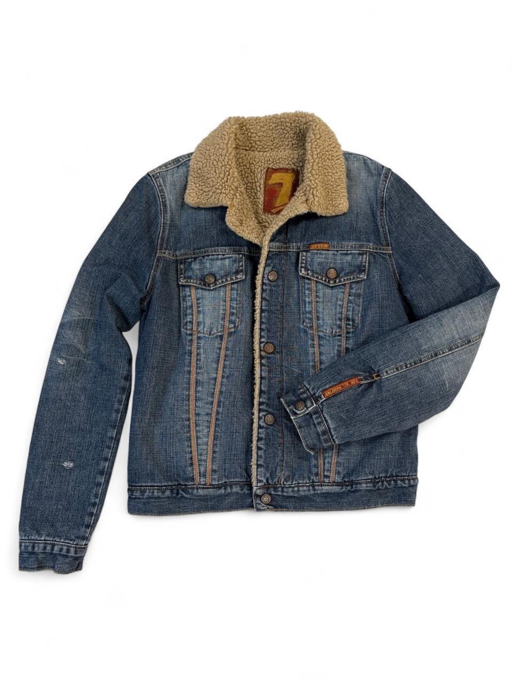 Vintage Y2K 7 For All Mankind Sherpa Denim Jacket ASO Gilmore Girls